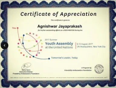 Outstanding Youth Award (UN Event)